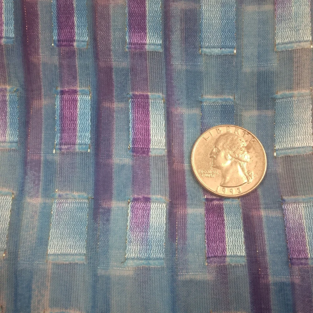 FABRIC Irridescent Sheer With A Touch Of Gold Metallic From Aqua To Purple